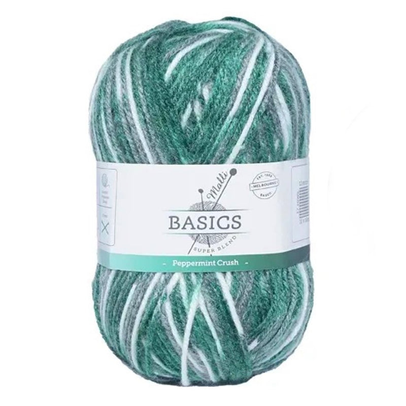 Malli Knitting Super Blend 100g Acrylic Yarn - Peppermint Crush Mix