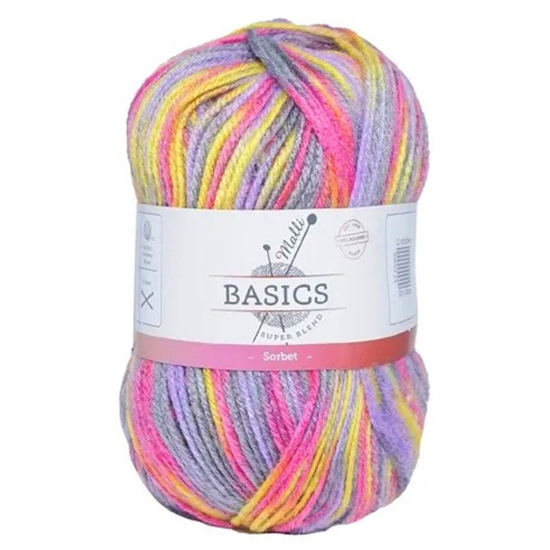 Malli Knitting Super Blend 100g Acrylic Yarn - Sorbet Mix