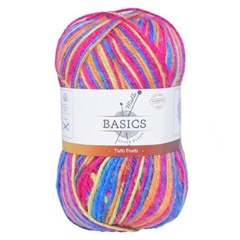 Malli Knitting Super Blend 100g Acrylic Yarn - Tutti Frutti Mix