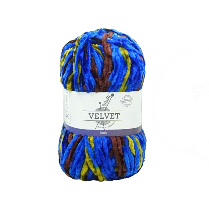 Malli Knitting 100g Velvet Yarn - Dusk Mix