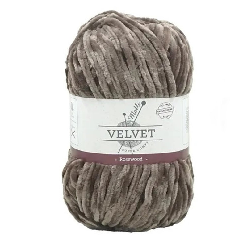 Malli Knitting Super Comfy 100g Velvet Yarn - Rosewood Brown