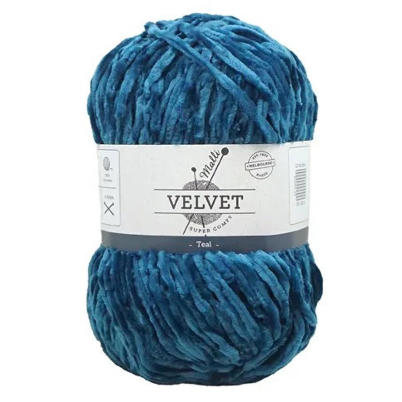 Malli Knitting Super Comfy 100g Velvet Yarn - Teal