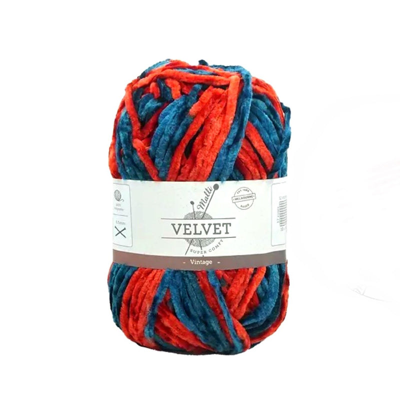 Malli Knitting 100g Velvet Yarn - Vintage Mix