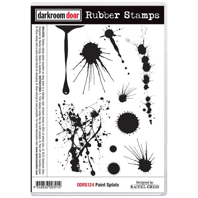 Darkroom Door Rubber Stamps Set: Paint Splats