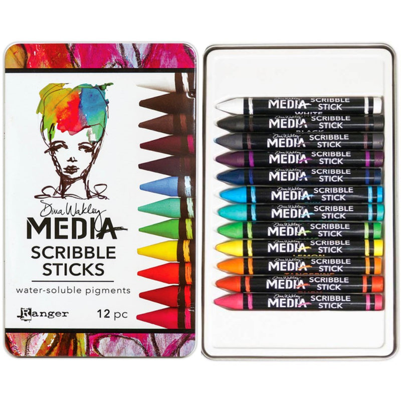 Ranger Dina Wakley Watercolour Crayons Tin - Set 1