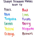 Sharpie 12pk Permanent Brush Tip Markers Pens