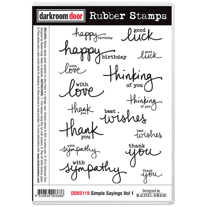 Darkroom Door Rubber Stamps Set: Simple Sayings Vol 1
