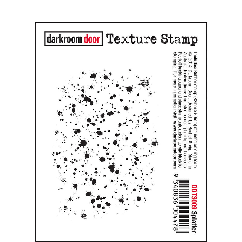 Darkroom Door Rubber Texture Stamp: Splatter