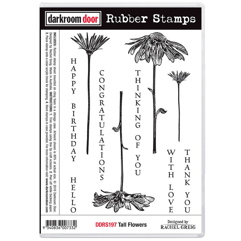 Darkroom Door Rubber Stamps Set: Tall Flowers