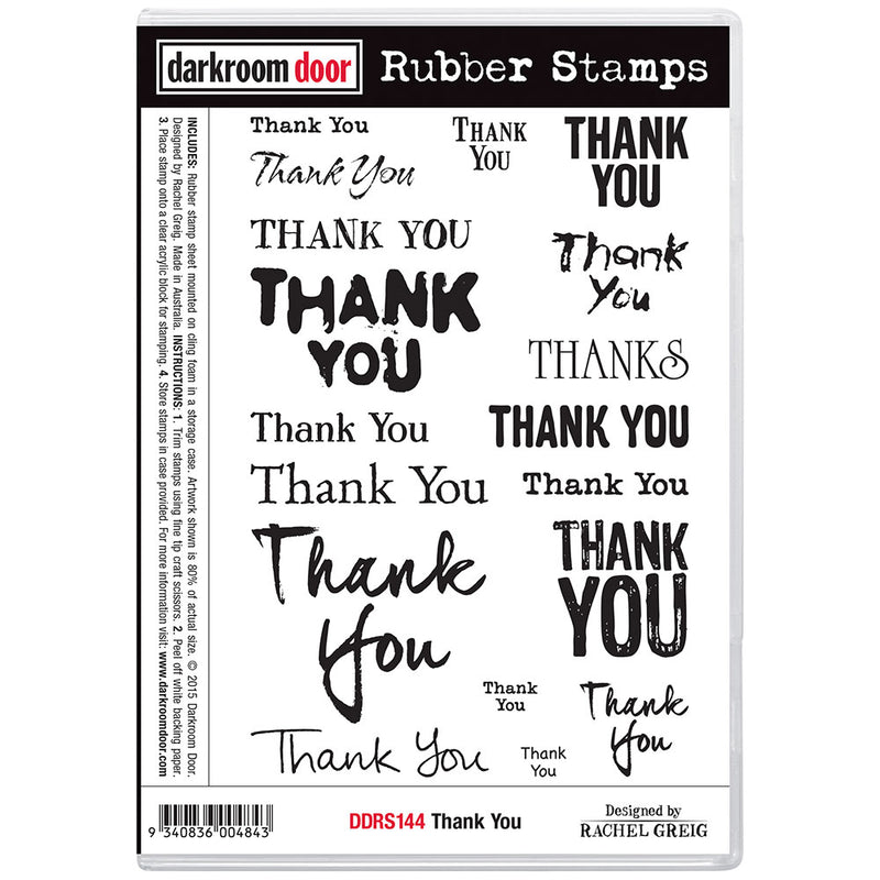Darkroom Door Rubber Stamps Set: Thank You