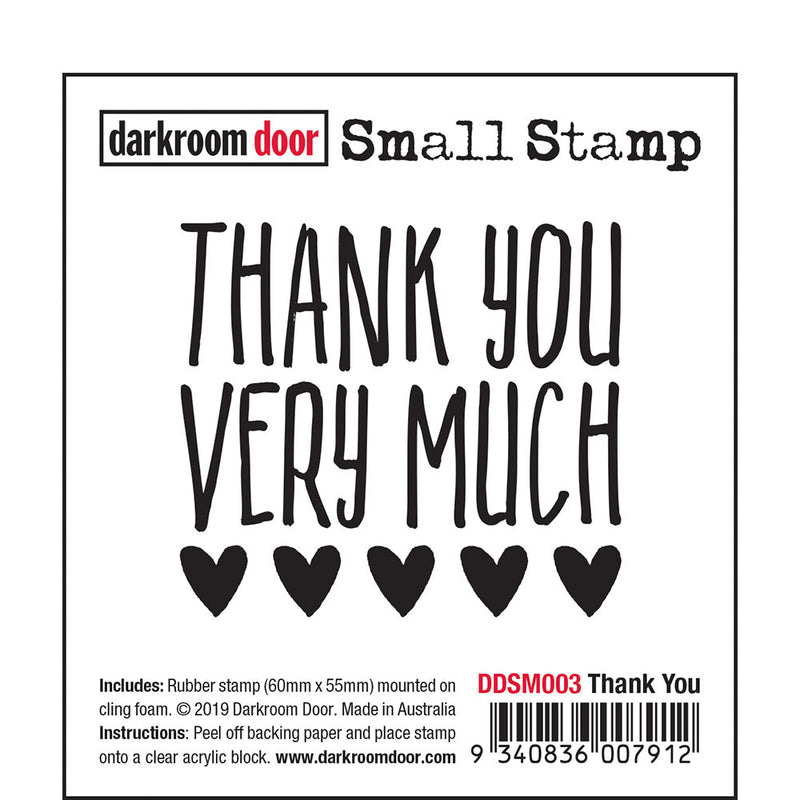 Darkroom Door Rubber Small Stamp: Thank You