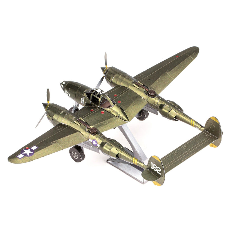 Metal Earth Metal Earth Iconx Model Building Kit - Lockheed P-38 Lightning Plane 1:79 Scale