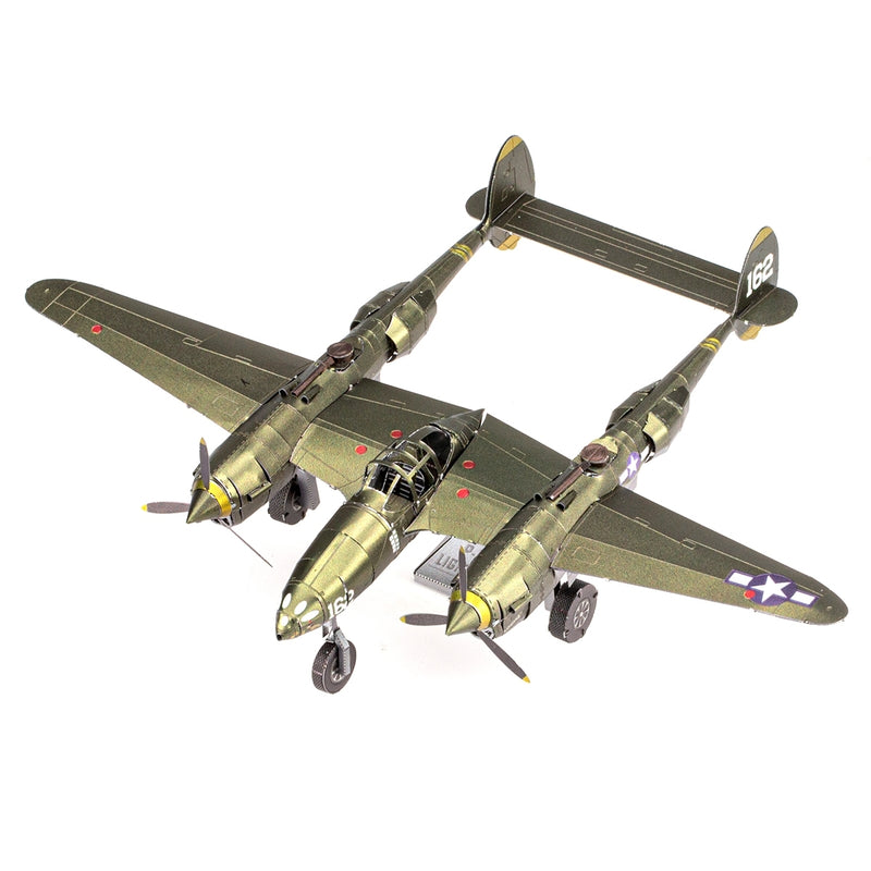 Metal Earth Metal Earth Iconx Model Building Kit - Lockheed P-38 Lightning Plane 1:79 Scale