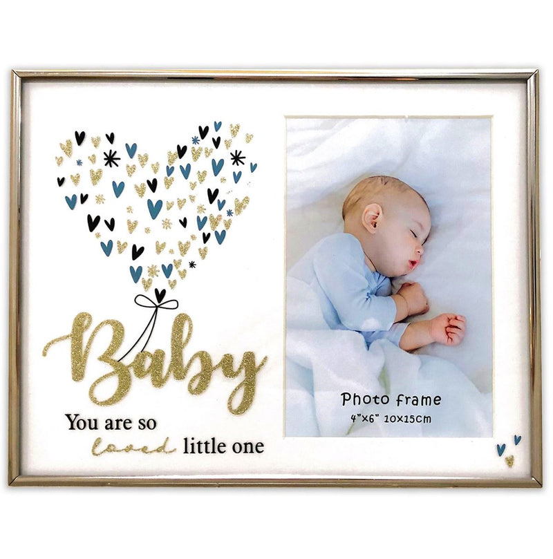 Landmark Baby Boy Glitter Photo Frame fits 6"x4" Photo
