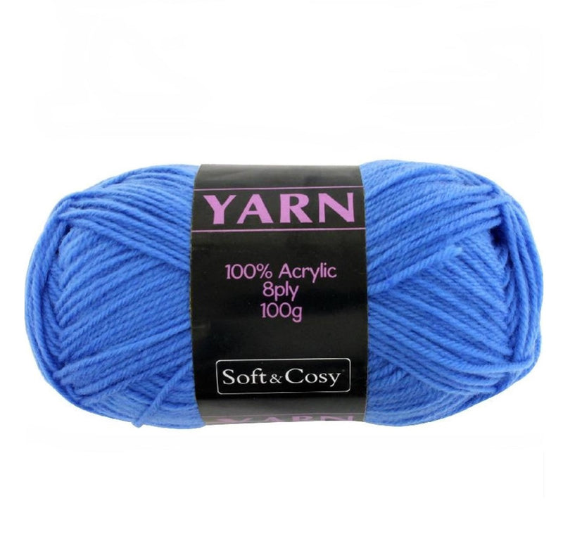 Soft & Cozy Soft & Cozy 100g Acrylic 8ply Knitting Yarn Blue