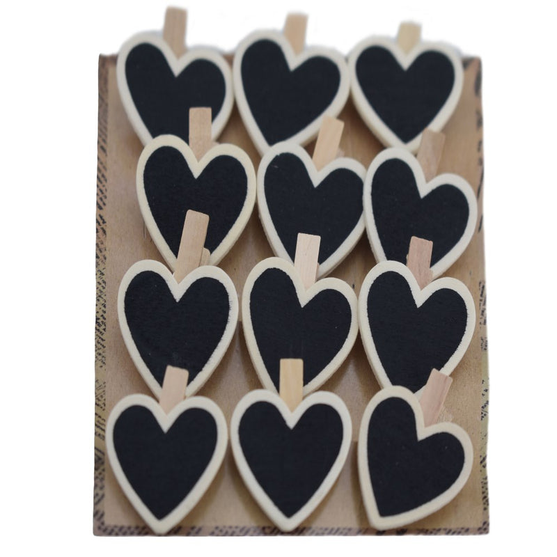 Chalkboard Hearts Pegs Ebellishments - 12pk