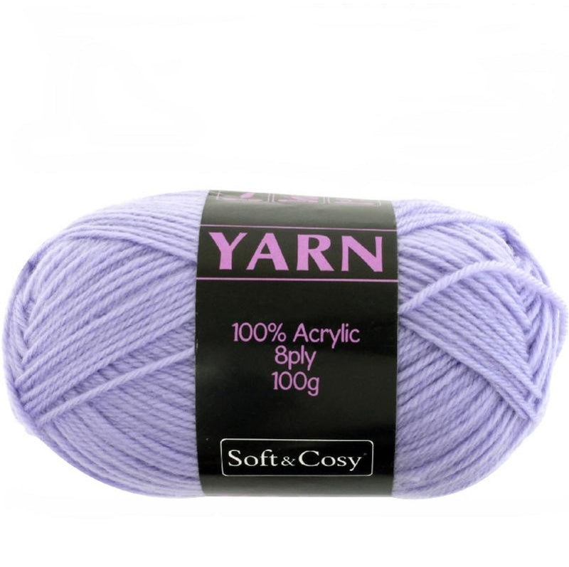 Soft & Cozy Soft & Cozy 100g Acrylic 8ply Knitting Yarn Pastel Purple