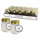 Kraft Collection 18 x150ml Glass Storage Jar Gold Screw Lid Jars