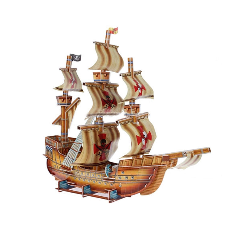 Zilipoo Pirate Ship 3D Building Toy DIY 79 Piece 3D Model Building Kit
