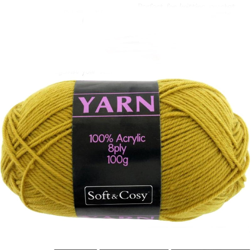 Soft & Cozy Soft & Cozy 100g Acrylic 8ply Knitting Yarn Dijon