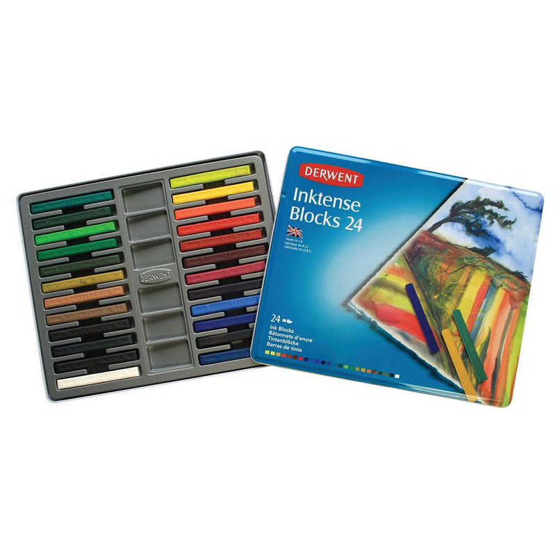 Derwent Derwent Inktense Watercolour Ink Blocks Tin Set 24pk