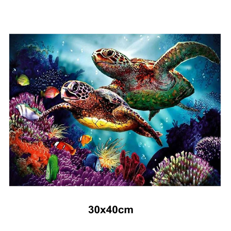 5D Picture 5D Diamond Art Painting 30x40cm Canvas Kit Underwater Turtles