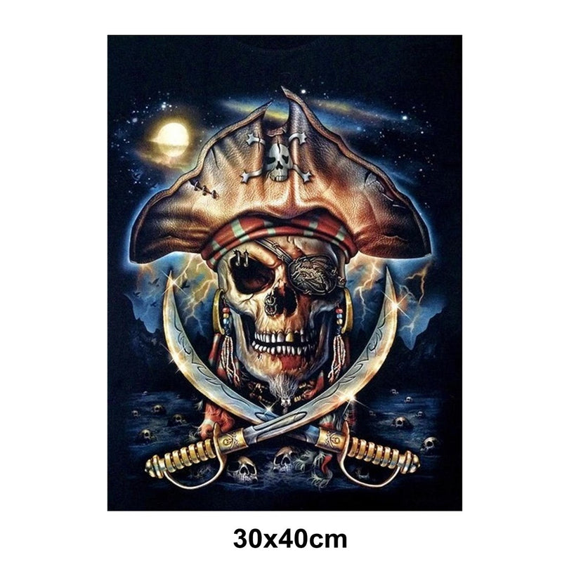 5D Picture 5D Diamond Art Painting 30x40cm Canvas Kit Skull Pirate