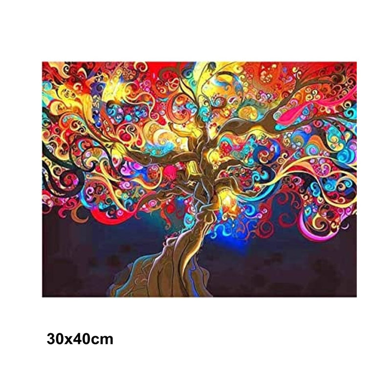 5D Picture 5D Diamond Art Painting 30x40cm Canvas Kit Colourful Tree