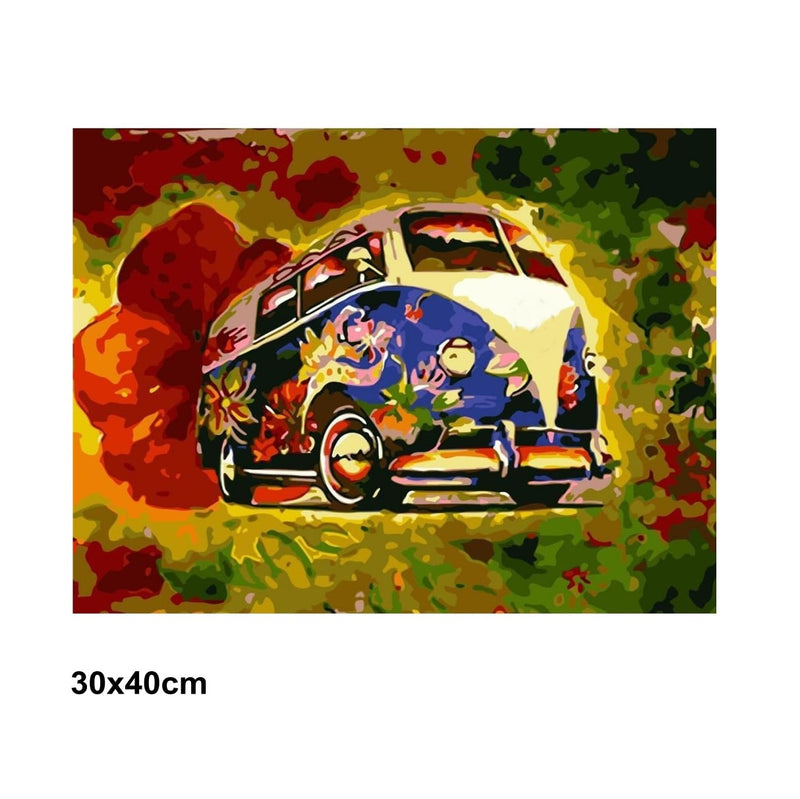 5D Picture 5D Diamond Art Painting 30x40cm Canvas Kit Hippie Bus