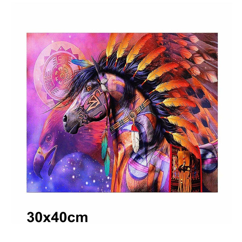 5D Picture 5D Diamond Art Painting 30x40cm Canvas Kit Indian Horse