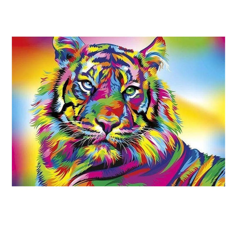 5D Picture 5D Diamond Art Painting 30x40cm Canvas Kit Rainbow Tiger