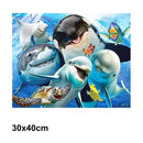 5D Picture 5D Diamond Art Painting 30x40cm Canvas Kit Underwater Animals