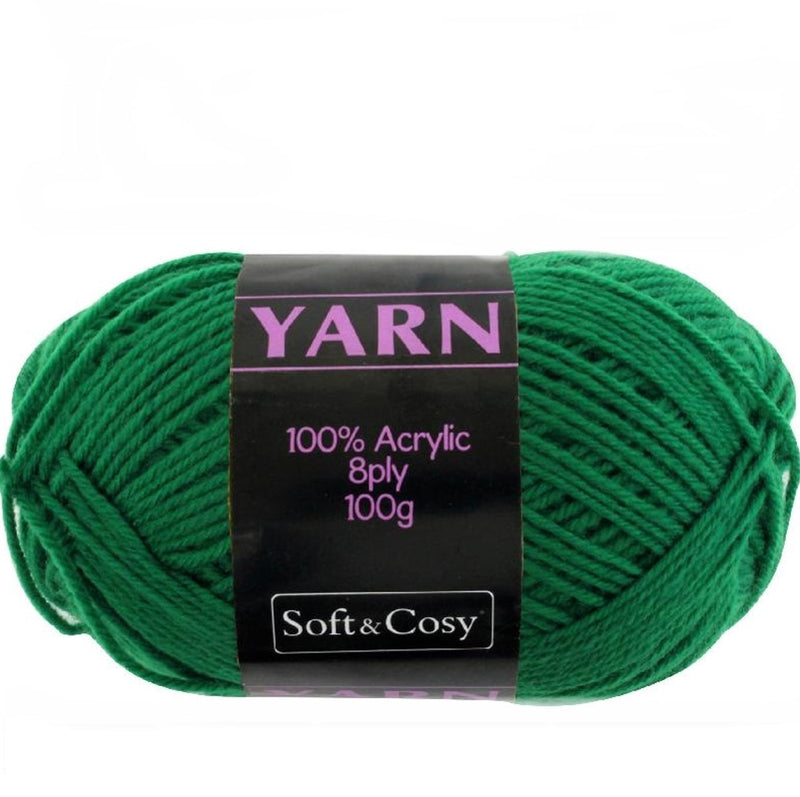Soft & Cozy Soft & Cozy 100g Acrylic 8ply Knitting Yarn Green