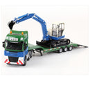 KDW Die Cast Low Loader Truck with Excavator 1:50 Scale Heavy Construction Vehicle 3D Model