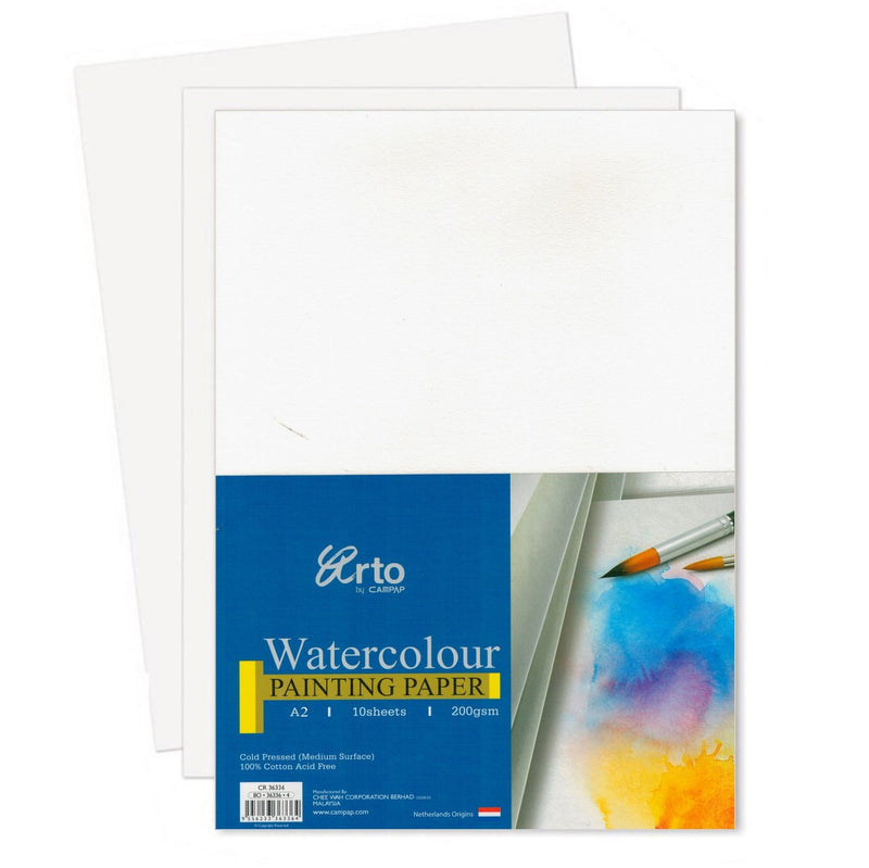 Arto Arto 100% Cotton Watercolour Paper - A2 Cold Pressed 200gsm