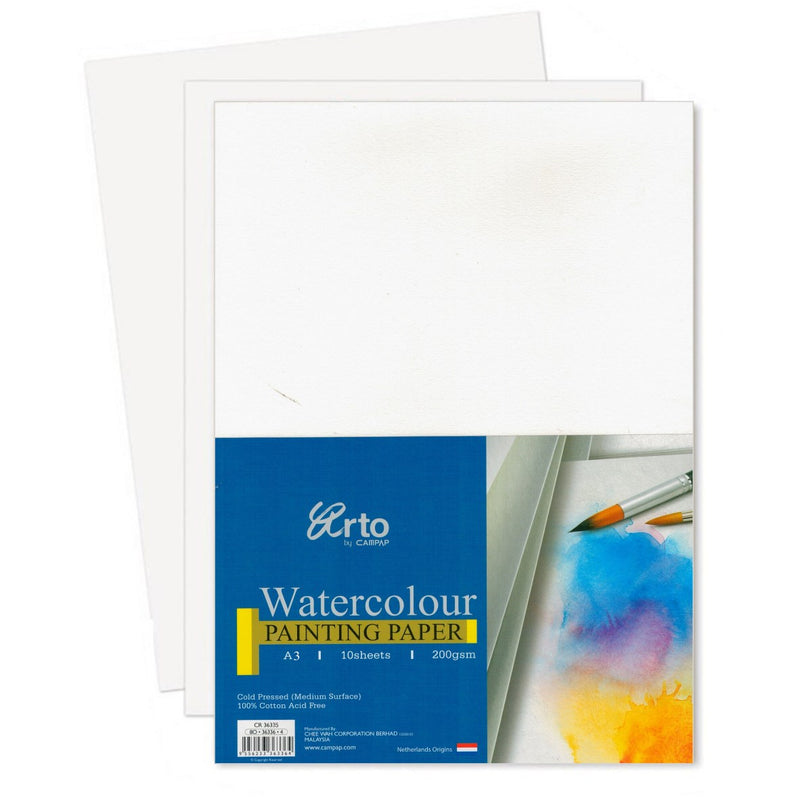 Arto Arto 100% Cotton Watercolour Paper - A3 Cold Pressed 200gsm