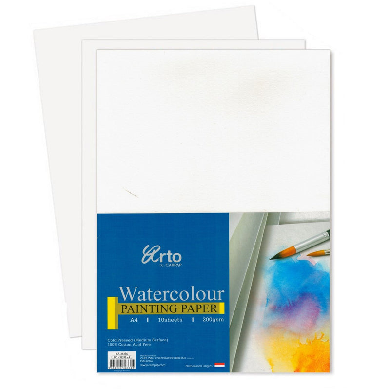 Arto Arto 100% Cotton Watercolour Paper - A4 Cold Pressed 200gsm