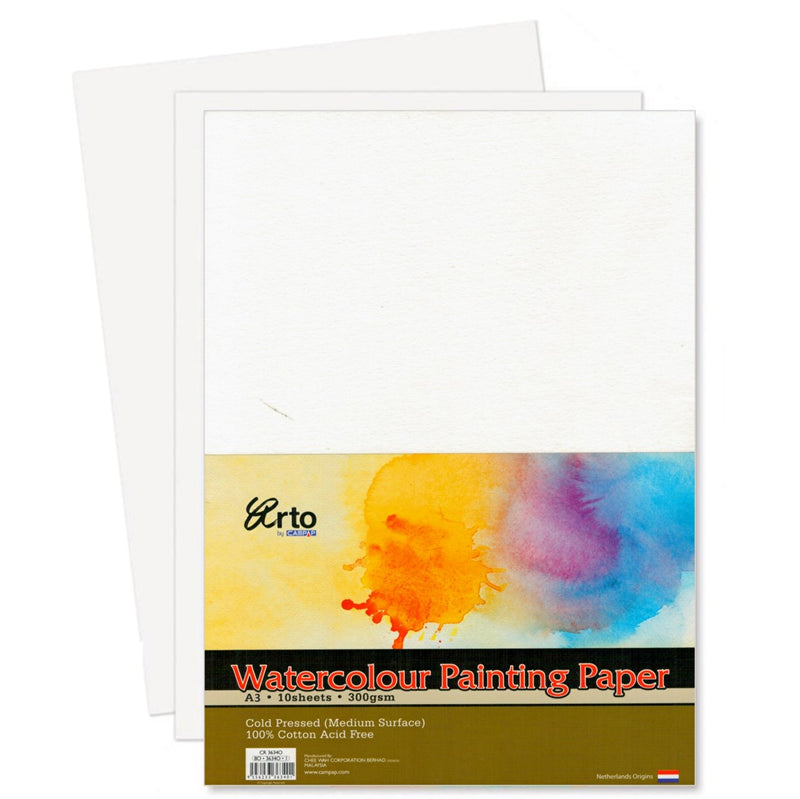Arto Arto 100% Cotton Watercolour Paper - A3 Cold Pressed 300gsm