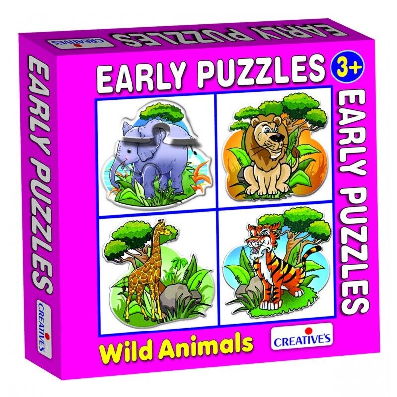 Creative's Early Puzzles Set Wild Animals Kids Educational Toy