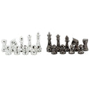 Dal Rossi Dal Rossi Italy Diamond Cut Chess Set Silver/Titanium Carbon Fibre Finish 16" Board