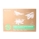 Leolandia Fold-up Cardboard 3 Planes with Hanger DIY 3D Model Building Kit