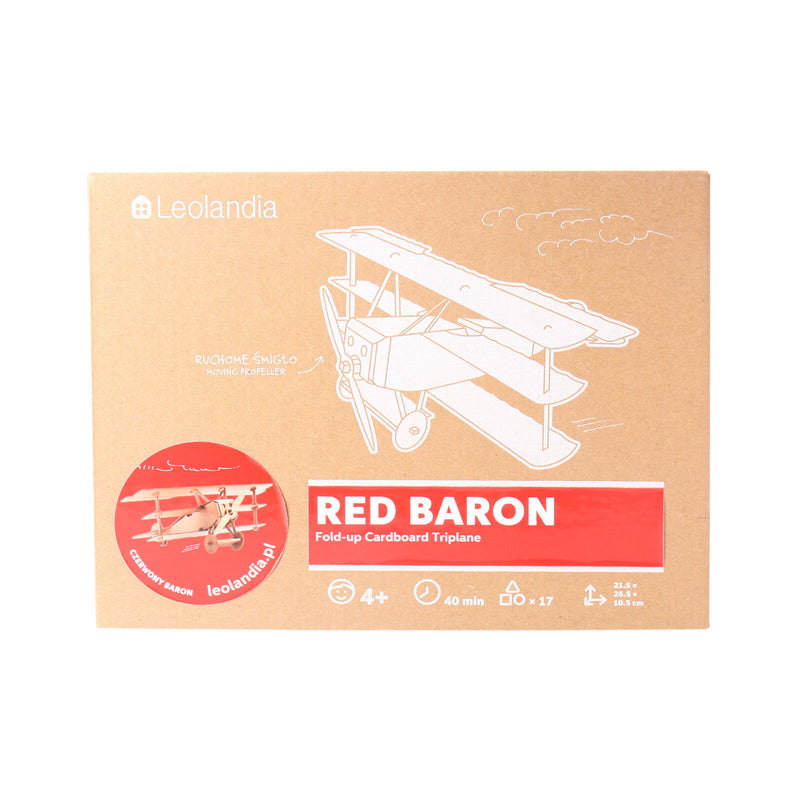 Leolandia Fold-up Cardboard Triplane Red Baron DIY 3D Model Building Kit