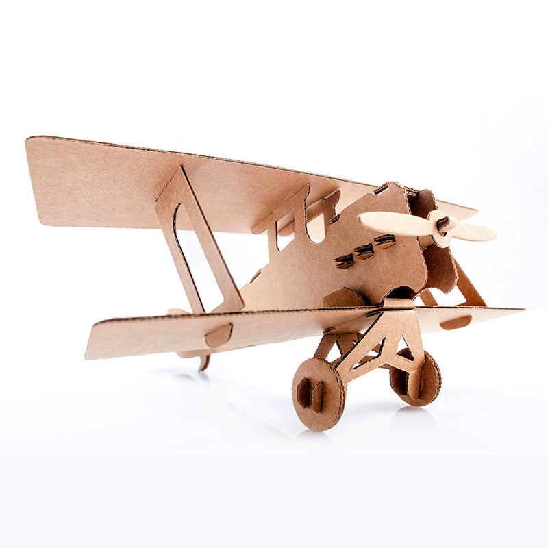 Leolandia Fold-up Cardboard Bi Plane DIY 3D Model Building Kit