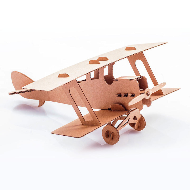 Leolandia Fold-up Cardboard Bi Plane DIY 3D Model Building Kit