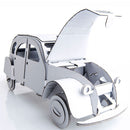 Leolandia Fold-up Cardboard Tin Snail Car White - DIY 3D Model Building Kit