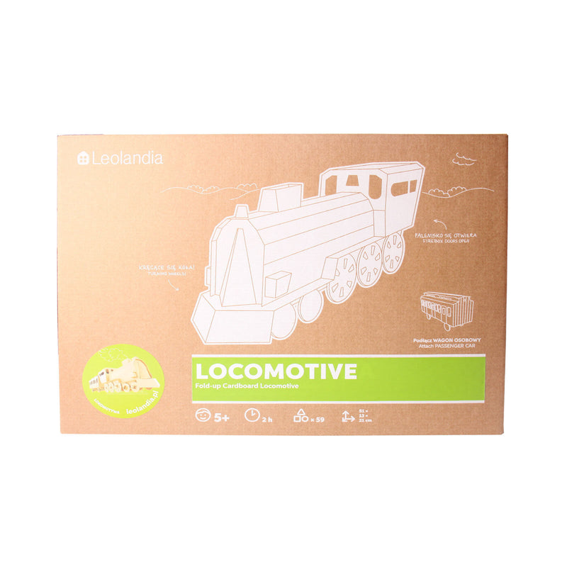 Leolandia Fold-up Cardboard Locomotive Train DIY 3D Model Building Kit