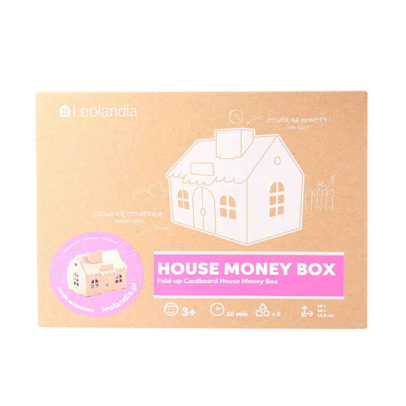 Leolandia Fold-up Cardboard House Money Box DIY 3D Model Building Kit