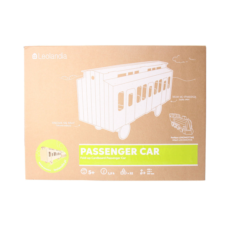 Leolandia Fold-up Cardboard Railway Passenger Train DIY 3D Model Building Kit