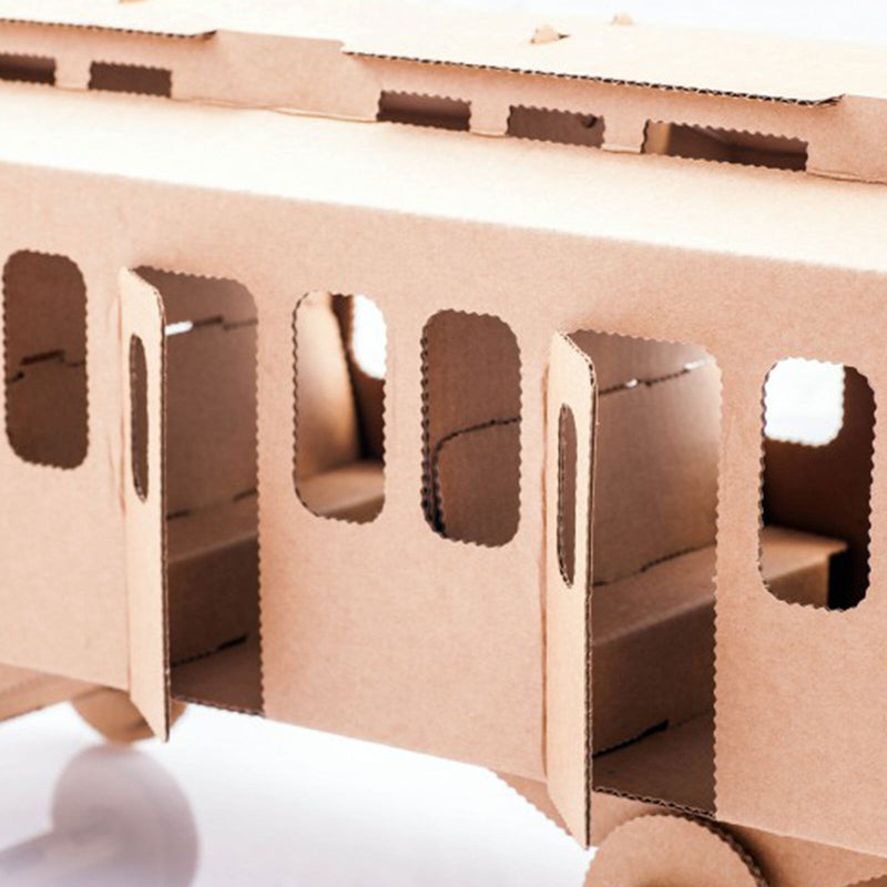 Leolandia Fold-up Cardboard Railway Passenger Train DIY 3D Model Building Kit