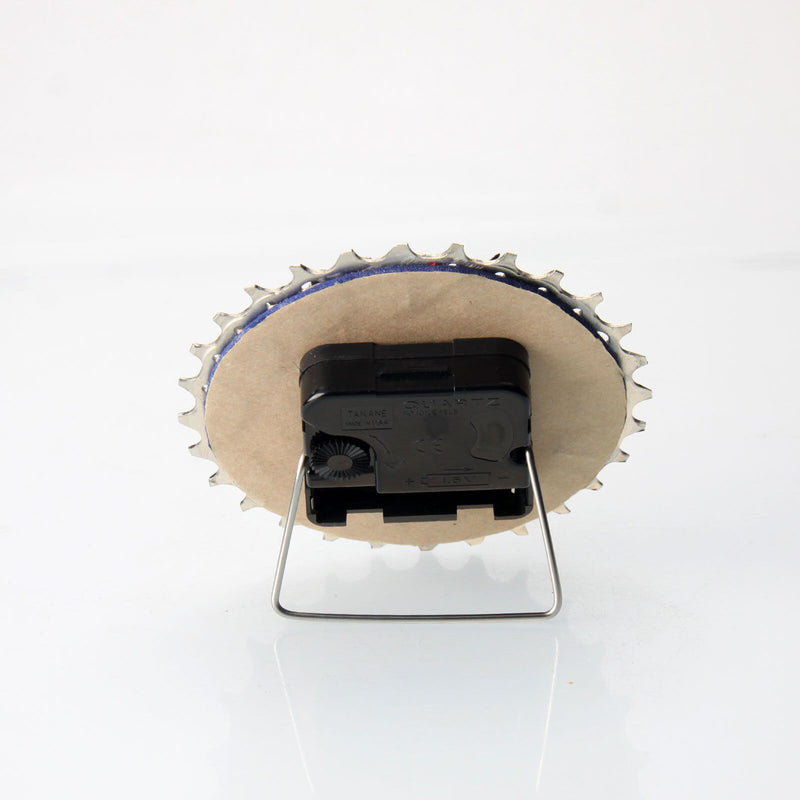 Handmade Clock - Blue Bicycle Cassette Gear Desk Clock Made from Recycled Parts